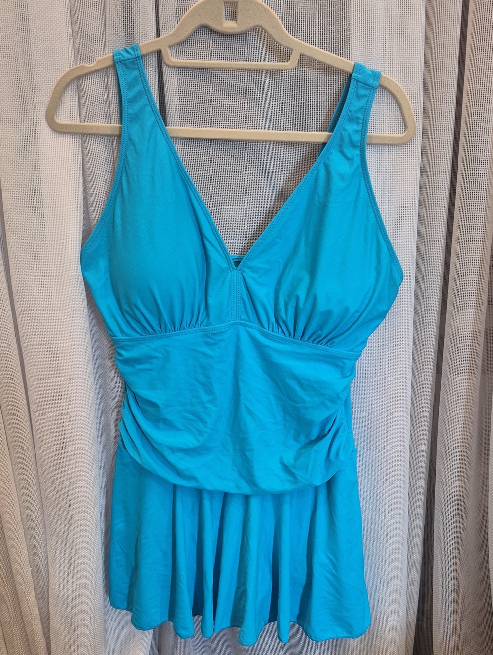 Turquoise Blue Swimdress with Skirt